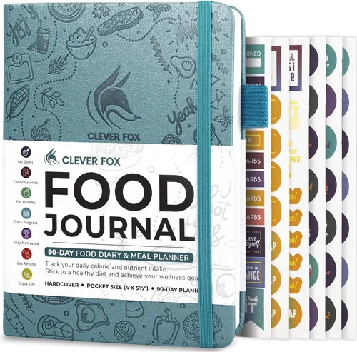 Vista 31 de Clever Fox Diario de Comida de Bolsillo - Diario de Comidas Diario, Planificador de Comidas para Llevar un Control de Calorías y Nutrientes