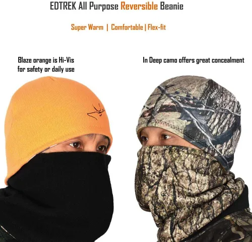 Vista 6 de EDTREK Gorro reversible multiusos – Gorro ultra cómodo y suave para exteriores