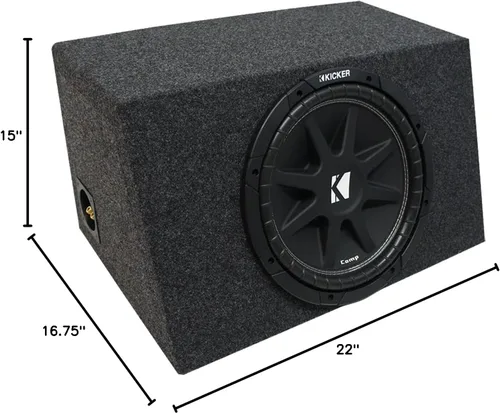 Vista 4 de KICKER Paquete 43C154-N con caja de subcaja Comp C15 de 15 pulgadas con estéreo universal para coche Hatchback sellado, 4 ohmios finales