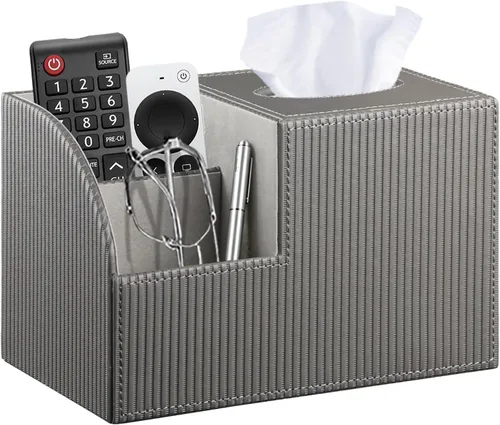 Vista 17 de Funda cuadrada de piel sintética para caja de pañuelos – Soporte multifuncional para caja de pañuelos, cubierta de caja de pañuelos