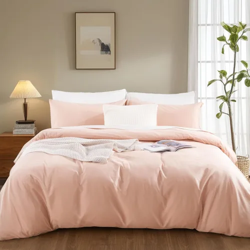 Vista 247 de NEXHOME PRO Funda de edredón Twin XL 100% algodón lavado, transpirable, duradera, texturizada, similar al lino, juego de ropa de cama para el hogar