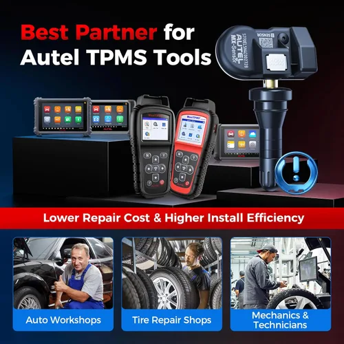 Vista 5 de Autel Juego de 4 sensores TPMS, sensor MX TPMS de 315 MHz + 433 MHz, sensor de presión de neumáticos MaxiTPMS, sensor de neumáticos a presión de 1