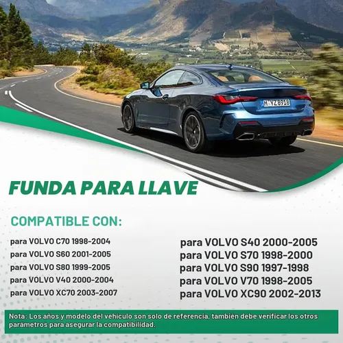 Vista 2 de Beefunny Carcasa de llave de mando a distancia plegable de repuesto con 5 botones para Volvo XC70 XC90 2003-2014 (1)