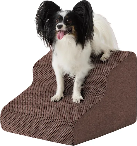 Vista 18 de Ahpmeoa Escaleras para perros para cama de 23 pulgadas de alto, escalones Gris