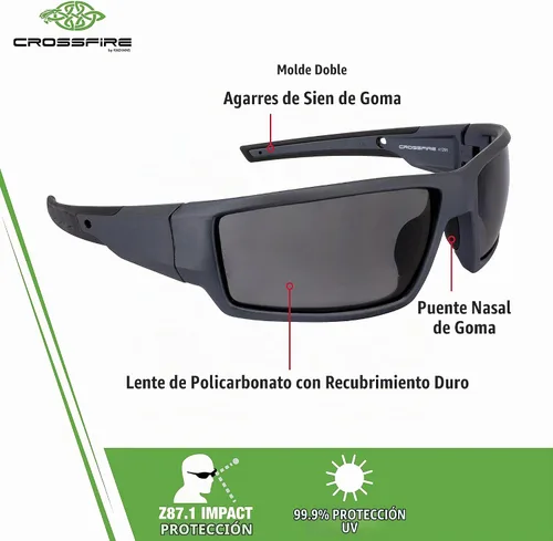 Vista 4 de Crossfire Gafas de seguridad Gris aluminio/humo