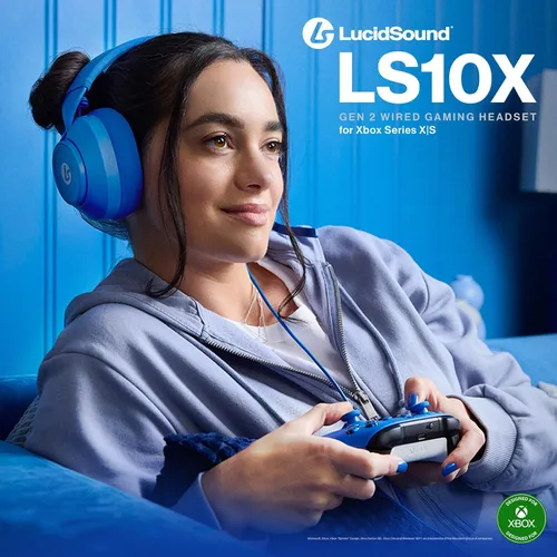 Vista 2 de LucidSound LS10X Gen 2 Wired Gaming Headset for Xbox Series X S - Blue, Officially Licensed, Designed for Comfort, Quick-Access Audio Controls