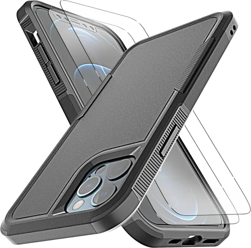 Vista 16 de YmhxcY Funda para iPhone 12 y iPhone 12 Pro, a prueba de golpes, a prueba de caídas, a prueba de polvo, a prueba de caídas, 3 capas, duradera, funda
