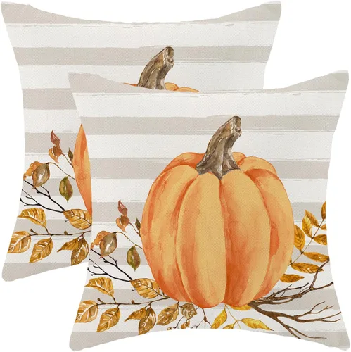 Vista 61 de Juego de 2 fundas de almohada de Halloween de 16 x 16 pulgadas, fundas de almohada de murciélagos negros y crema, fundas de cojín decorativas