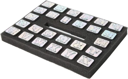 Vista 9 de Kit de 27 piezas de punzón estándar de cuero del alfabeto, 26 sellos del alfabeto de 3/4 pulgadas (0.748 in) y 1 mango de estampado