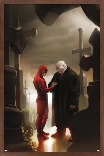 Vista 10 de Trends International Marvel Comics - Póster de pared de Kingpin - Daredevil in Cemetery, 14.72 x 22.37 pulgadas, versión enmarcada de madera