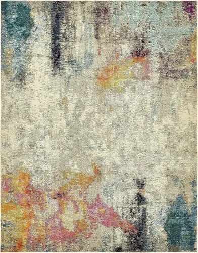 Vista 25 de Tapete abstracto Unique Loom, colección Estrella, moderno, multiárea, Polipropileno, Beige