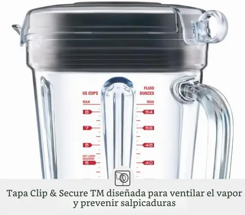 Vista 4 de Breville BBL820SHY Q Licuadora para cocinas, nogal ahumado Hickory Ahumado