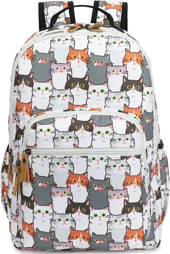 Vista 70 de Leaper Mochila para laptop para mujer: linda mochila floral para escuela, universidad, viajes, trabajo, mochila ligera para niños, Negro margarita