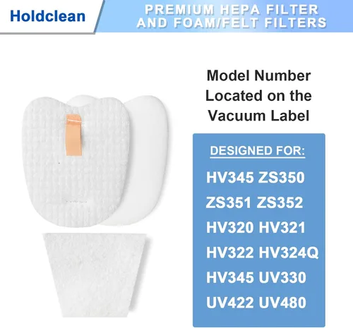 Vista 5 de Filtro de repuesto HV322 para Shark Rocket Vacuum HV345 HV320 HV321 UV330 UV480 UV422 ZS350 ZS351 ZS352, partes XPMFK320 y 1084FTV320, 4 filtros