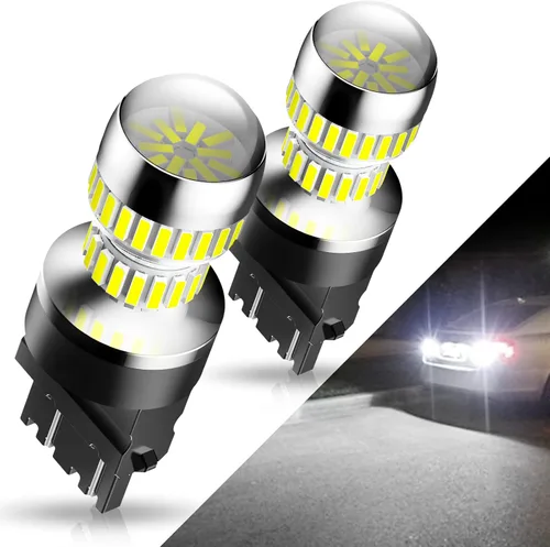 Vista 16 de Auxito Focos LED 3157 mejorados, rojo, 500% más brillantes, 3056, 3156, 3057, 4157, chip 102-SMD, proyector para luces de freno, freno trasero, Rojo