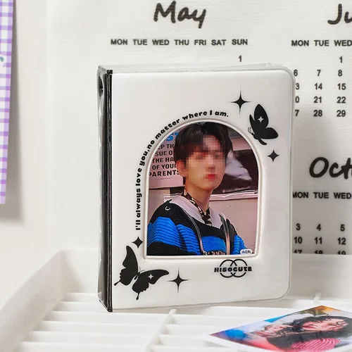 Vista 2 de Mini álbum de fotos de 40 bolsillos, soporte para tarjetas fotográficas Kpop de 3 pulgadas, carpeta pequeña para tarjetas fotográficas, carpeta