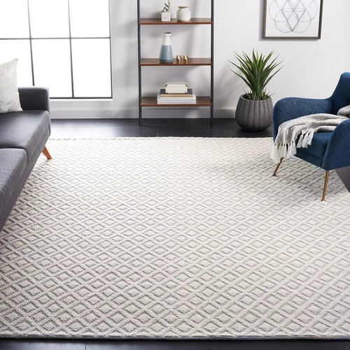 Vista 42 de SAFAVIEH Vermont Collection - Alfombra decorativa de 2 pies 3 pulgadas x 4 pies, marfil y negro, lana hecha a mano, ideal para zonas de alto tráfico