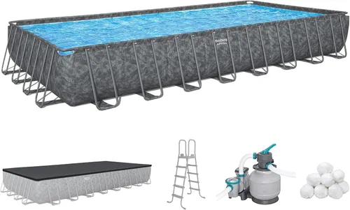 Vista 11 de Bestway APX 365 - Juego de piscina sobre el suelo de 18' x 9' x 52
