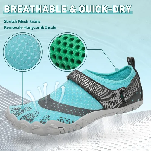 Vista 2 de SAGUARO Zapatos de agua para hombre y mujer, secado rápido, para natación, surf, playa, kayak, zapatos descalzos, puntera ancha
