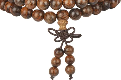 Vista 3 de Mala Beads Pulsera 108 0.315 in Meditación Sándalo Elástico..