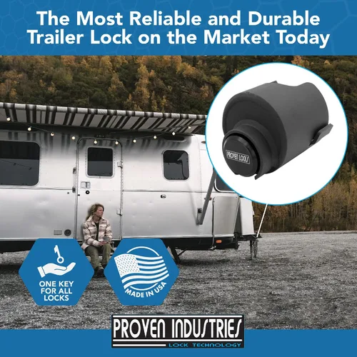 Vista 7 de Proven Industries - Modelo 2516-AS, Cerradura para remolque, se adapta a acopladores Airstream de 2 5/16 pulgadas (1997-2019), fabricado en los Negro