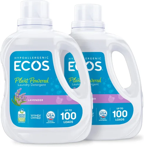Vista 9 de ECOS Detergente Líquido para lavandería, 100 Cargas - Jabón para lavandería probado por dermatólogos - Hipoalergénico, Certificado EPA Safer Choice
