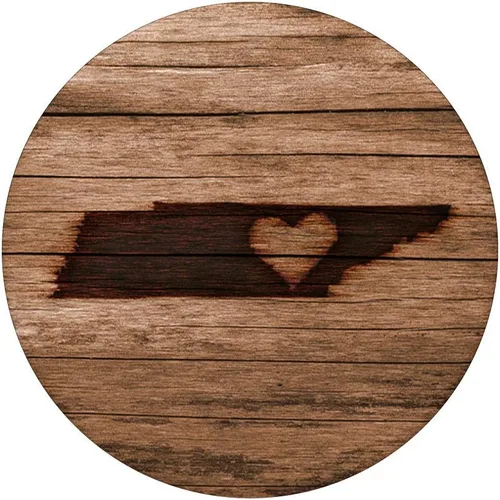 Vista 5 de Enchufe Pop de madera con diseño de mapa del estado del corazón de Tennessee – PopSockets Grip y soporte para teléfonos y tabletas