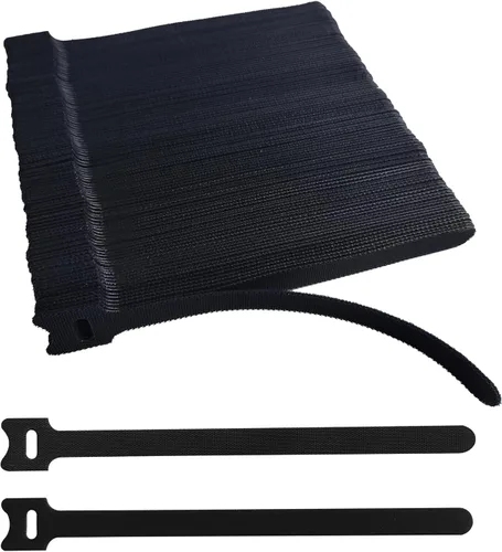 Vista 6 de 60 bridas reutilizables negras de 6 pulgadas, correas de cable ajustables multiusos, organizador de cables, gestión de cables de gancho y envoltura
