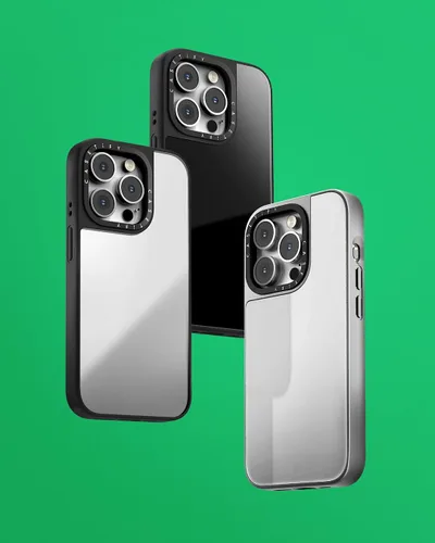 Vista 7 de CASETiFY Mirror - Funda para iPhone 15 Pro Max [reflectante, protección contra caídas de 4.9 pies/compatible con Magsafe] - Lindas impresiones
