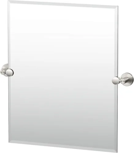 Vista 6 de Gatco 4719MXSM Bleu Espejo rectangular sin marco, 24 H, negro mate/montado en la pared, espejo rectangular biselado inclinable para baño