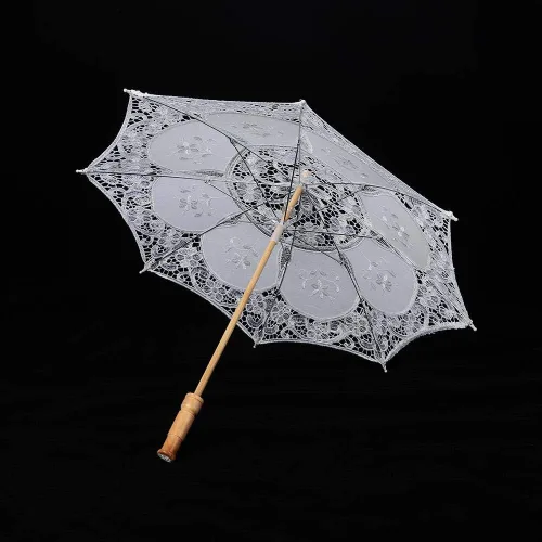Vista 4 de Paraguas de encaje negro, sombrilla plegable de encaje hecho a mano, para boda, novia, para mujeres, decoración de fiesta, baile, fotografía