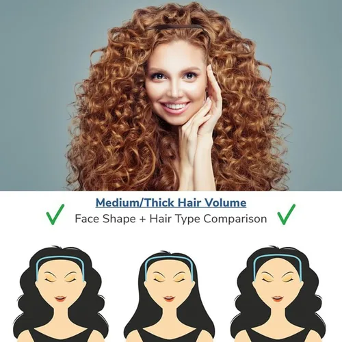 Vista 6 de Dazzhues 2 diademas con forma de lentes de sol para cabello rizado, diadema cuadrada para mujer, aro invisible para el cabello, diademas de moda
