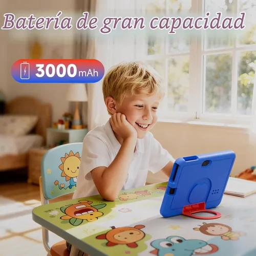 Vista 4 de Tablet para niños, tableta Android de 7 pulgadas para niños, 4GB RAM 32GB ROM expandible hasta 1TB, tabletas para niños pequeños con control