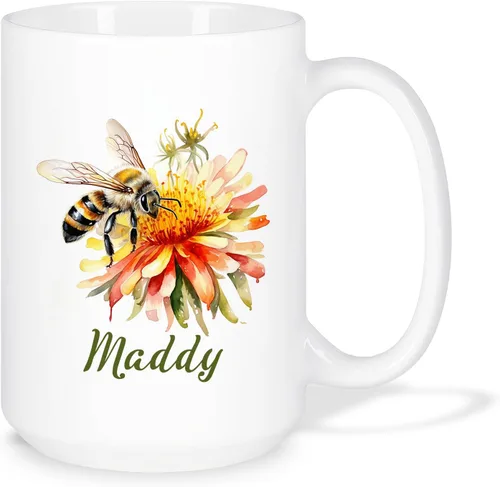 Vista 13 de Taza personalizada para amantes de los girasoles con nombre, regalos personalizados para amantes de las flores, taza de café de cerámica