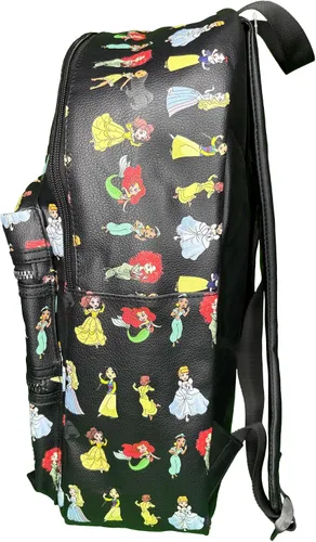 Vista 5 de Disney Mochila de lujo de piel sintética de 16" Princess - TPRM Negro