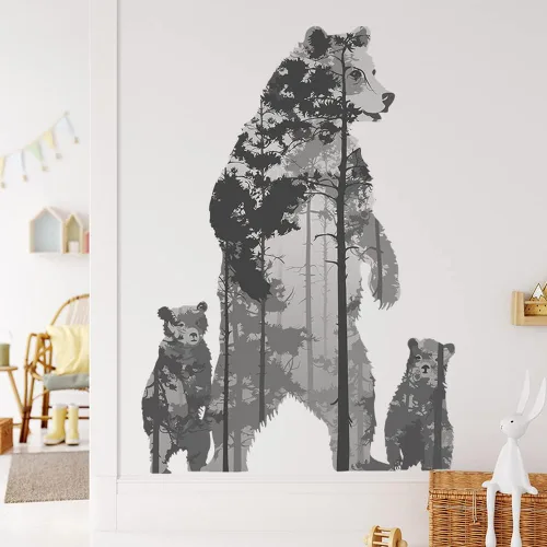 Vista 2 de Calcomanías de pared, ideales para habitación, sala de estar, paredes, cocina, dormitorio y más, calcomanías de pared (oso polar)