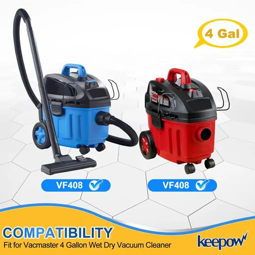 Vista 2 de KEEPOW Bolsas de vacío de 4 galones de repuesto compatibles con Vacmaster de 4 galones para aspiradora húmeda/seca VF408, VF408B, VF410P, parte #