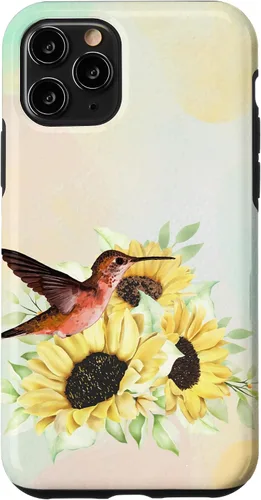 Vista 10 de iPhone 15 Lindo Colibrí Floral Para Los Amantes De Los Aves De La Caja De Girasol