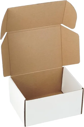 Vista 28 de Juego de 2 cajas de envío de 9 x 6 x 2 pulgadas, cajas de cartón corrugado blanco para publicidad
