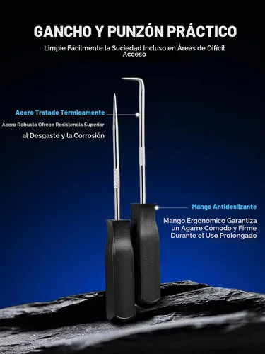 Vista 6 de Orion Motor Tech Juego de 10 piezas de alicates de anillo a presión, alicates de círculo internos y externos con alicates doblados y rectos, pinza