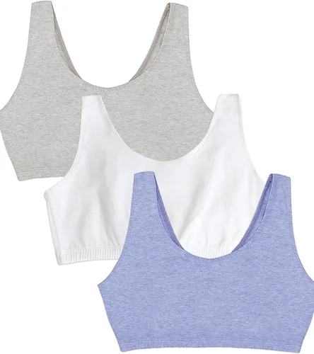 Vista 11 de Fruit of the Loom - Sujetadores deportivos estilo camiseta para mujer (paquete múltiple)