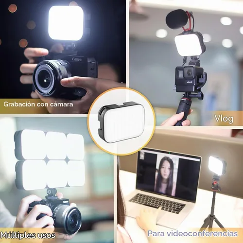Vista 7 de VIJIM VL100C Luz de Video LED Bicolor para Cámara, Mini Luces LED de Cámara Recargables de 2000mAh, CRI95+ Regulable 2500-6500K Iluminación Ultra
