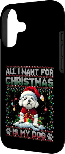Vista 2 de Maltese Christmas Tree Lights Decorations Dog Lover Xmas Case for iPhone 17