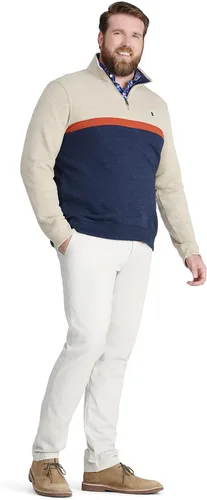 Vista 3 de IZOD Sudadera de forro polar con cremallera de un cuarto para hombre