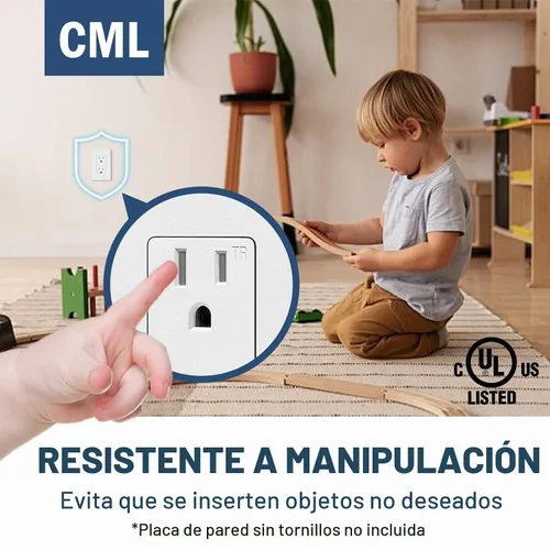 Vista 4 de CML - Paquete de 50 tomas de corriente de 15 amperios con resistente a Blanco mate