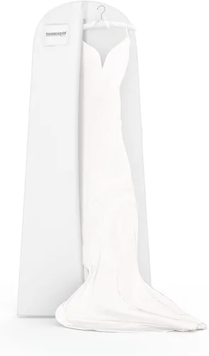 Vista 10 de Hangerworld Protector de cubierta de almacenamiento de vestidos de fiesta de boda transpirable marfil Crudo