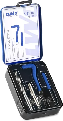 Vista 14 de Kit de reparación de roscas Helicoil de Orion Motor Tech, juego de herramientas de reparación de roscas de 1/4"-20 con broca HSS y 30 insertos