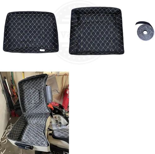 Vista 13 de Moto Onfire Tour Pack - Insertos de alfombra aptos para maletero de equipaje Harley/AB Tour Pack (beige, paquete Razor Tour)