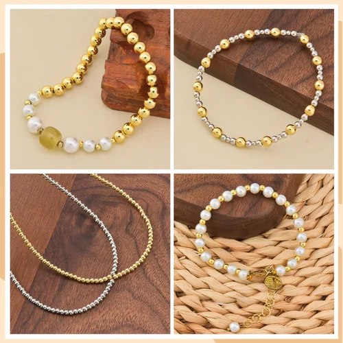 Vista 6 de 300 cuentas rellenas de oro de 18 quilates para hacer joyas, cuentas redondas de pulsera, oro de 0.118 pulgadas, latón, suministro hecho a mano
