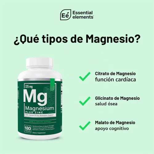Vista 4 de Elementos Esenciales Magnesio Plus Zinc con Vitamina D3 Científicamente Formulado para Apoyo al Corazón, Huesos y Músculos Complejo de Magnesio